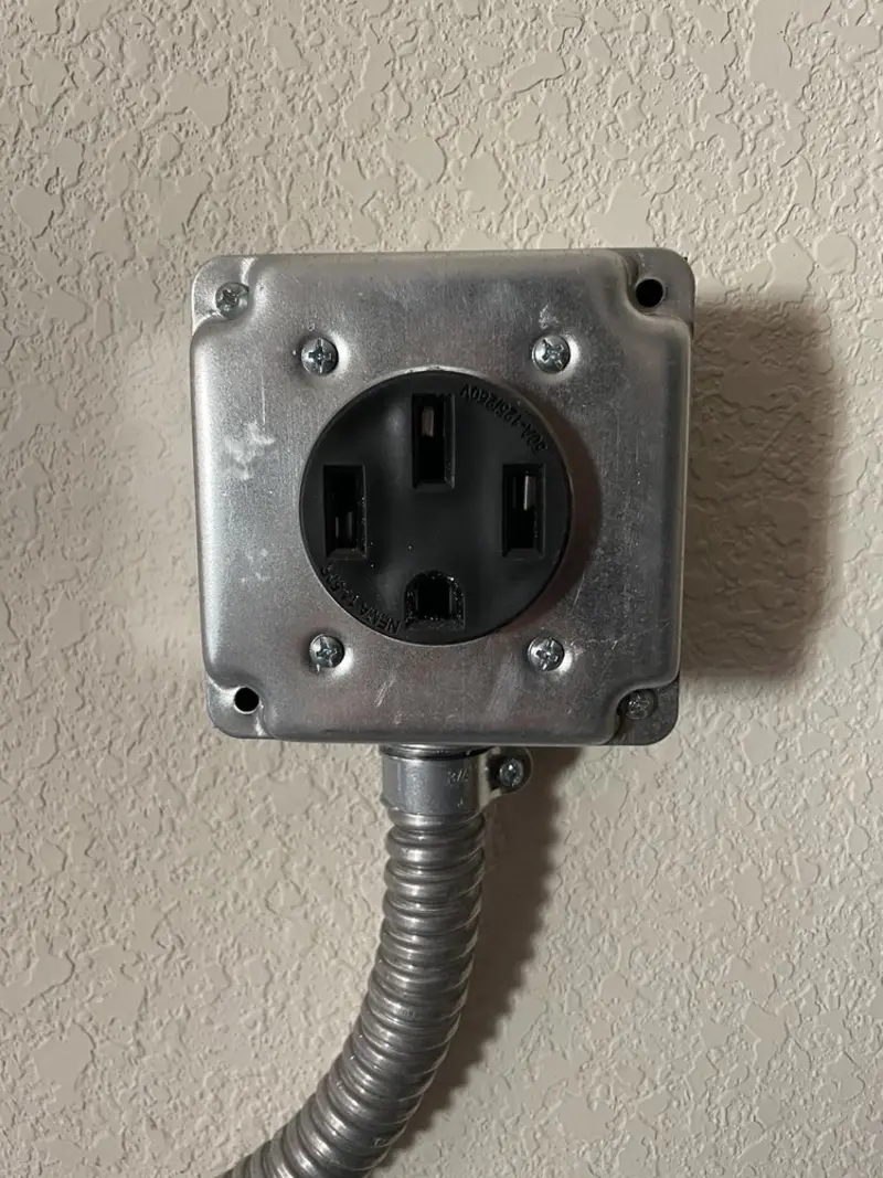 NEMA 14-50 outlet installed for Electrical Panel Upgrade in Potomac Mills
